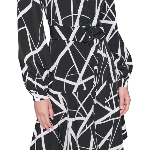 Karl Lagerfeld Black and White Asymmetrical Dress - Picture 5 of 7